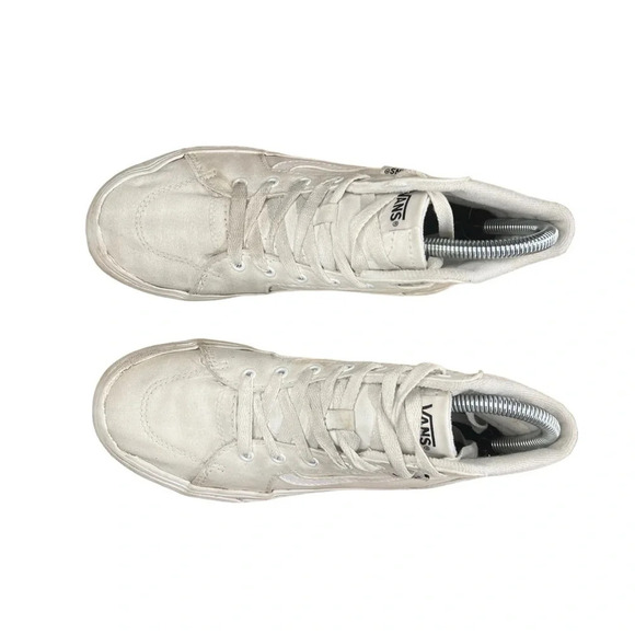 Vans Sk8-Hi Canvas Shoe True White - Youth Size 3.0 - Picture 5 of 10